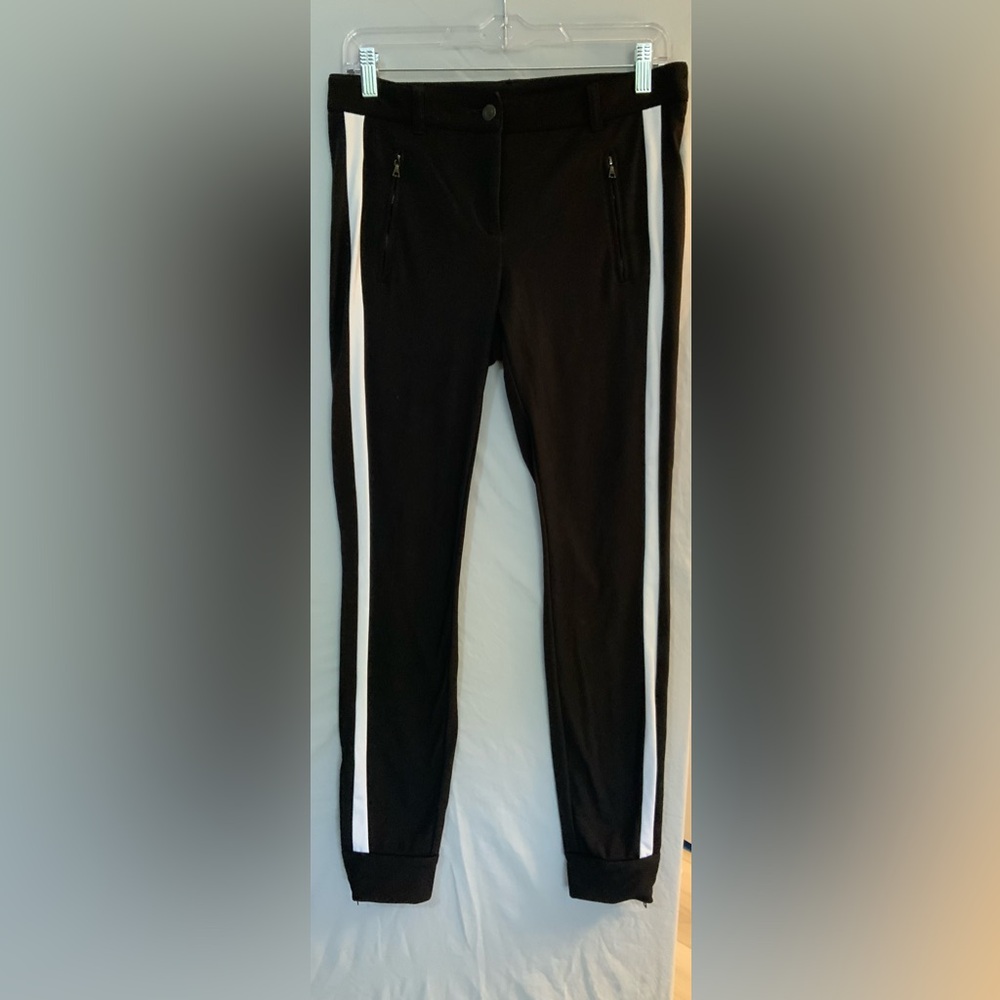 Cambio “Roseline” Side Stripe Pants Black Size 6 (36) Zip Ankles - Picture 3 of 14